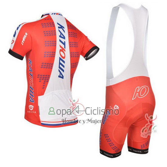 Katusha Ropa Ciclismo Culotte Corto 2014 Mangas Cortas Blanco y Rojo